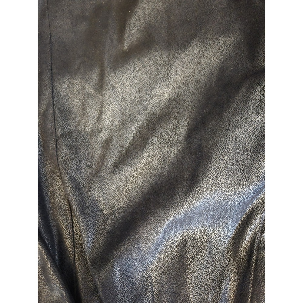 Mote Womens Faux Leather Side Zip Blk Jacket Sz M - Picture 2 of 4